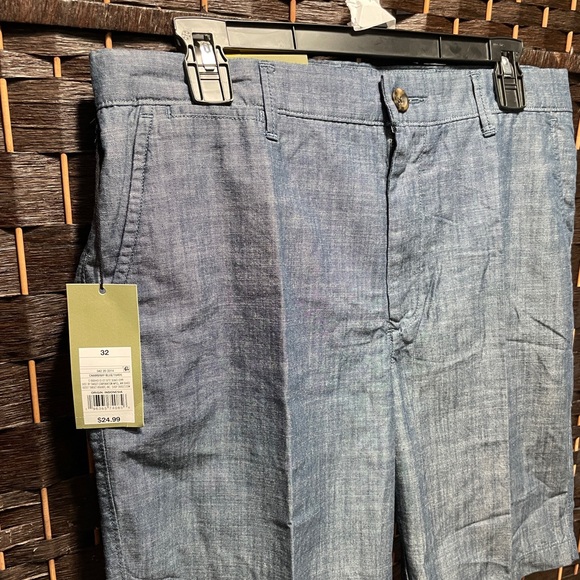 Men's 9" Slim Fit Flat Front Chino Shorts - Goodfellow & Co Calm Blue 32 *L05 - Picture 3 of 7